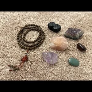 Mala Beads Necklace and Crystals